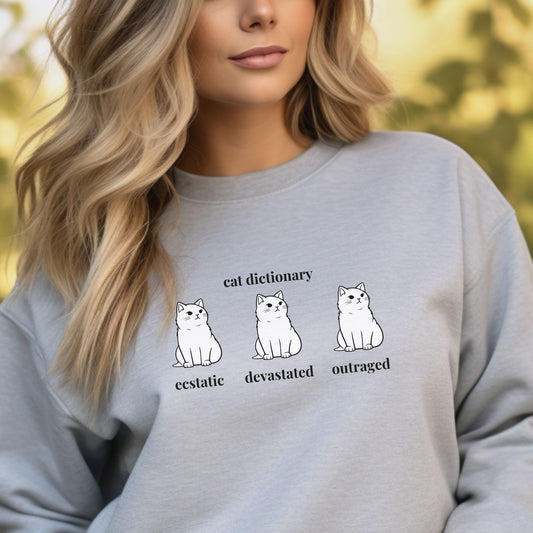 Cat Lover Sweatshirt - Cat Dictionary.